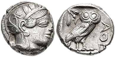 品数豊富！ シルバー ゴールド #10088 Tetradrachm Owl Athena Greece Athens アンティークコイン