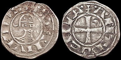 ANTIOCH SILVER DENIER CRUSADER BOHEMOND III COIN 12th CENT KNIGHTS Templar cross 